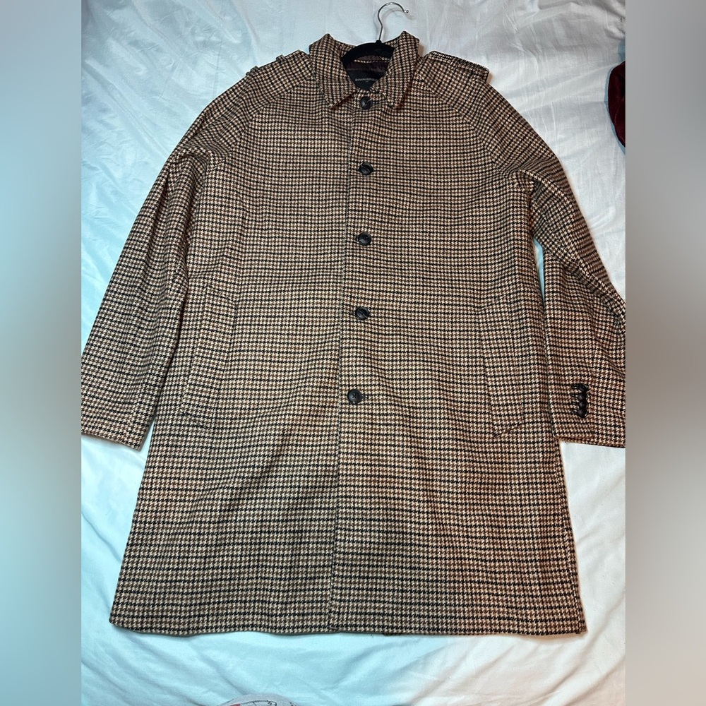 Banana Republic Men's Brown and Black Trench Coat